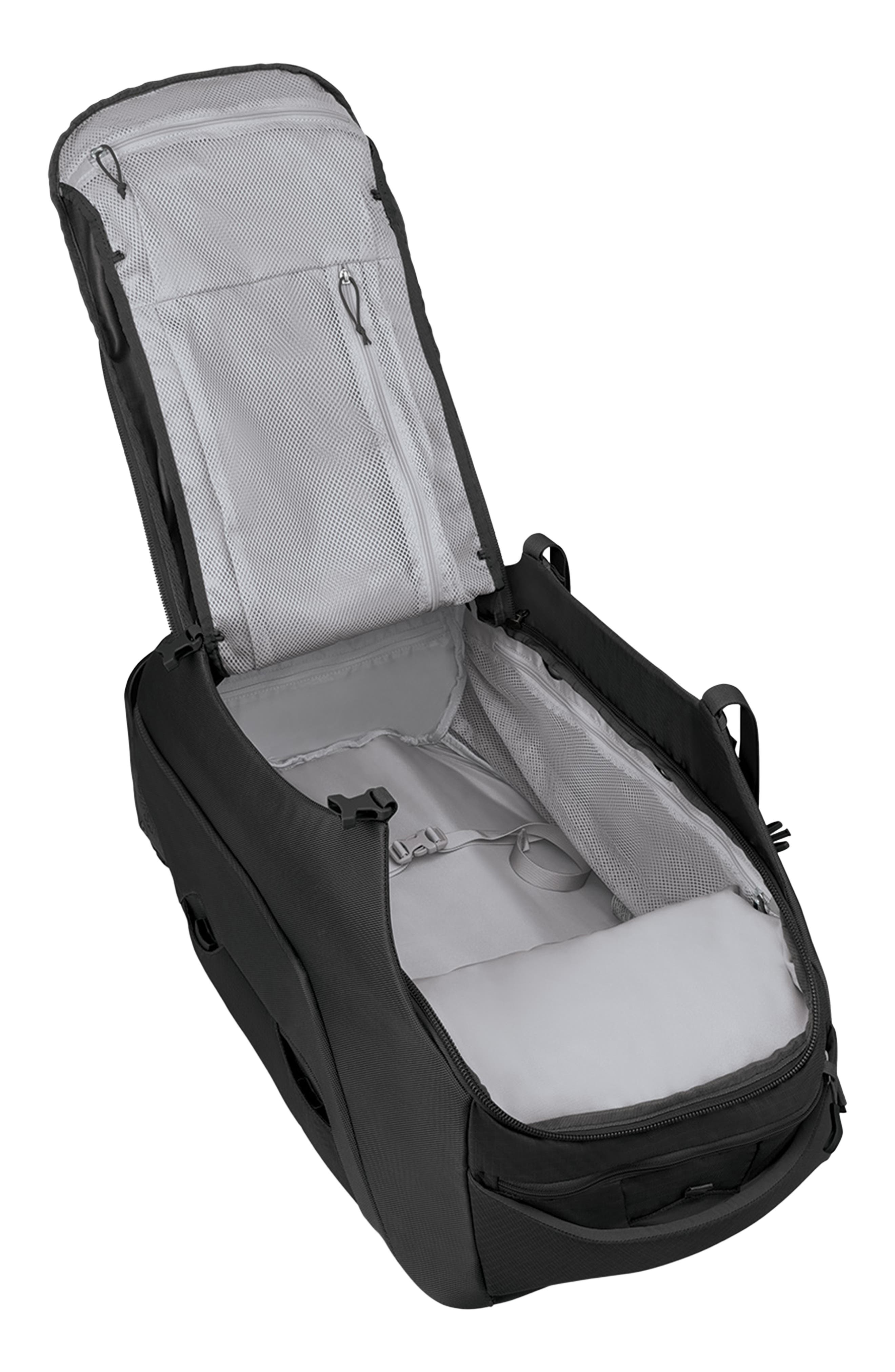 Osprey Sojourn 25-Inch 60-Liter Wheeled Recycled Nylon Travel Pack, Alternate, color, Black