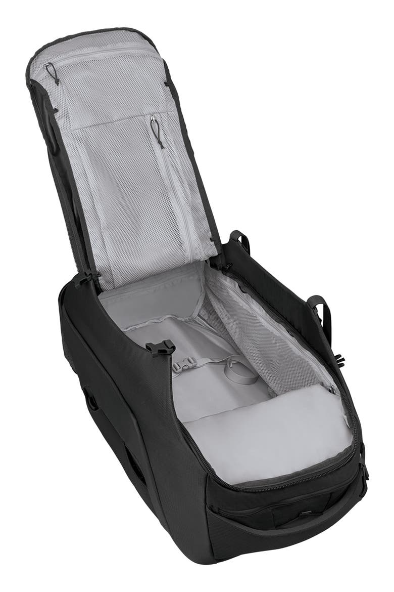 Sojourn 25-Inch 60-Liter Wheeled Recycled Nylon Travel Pack, Alternate, color, BLACK