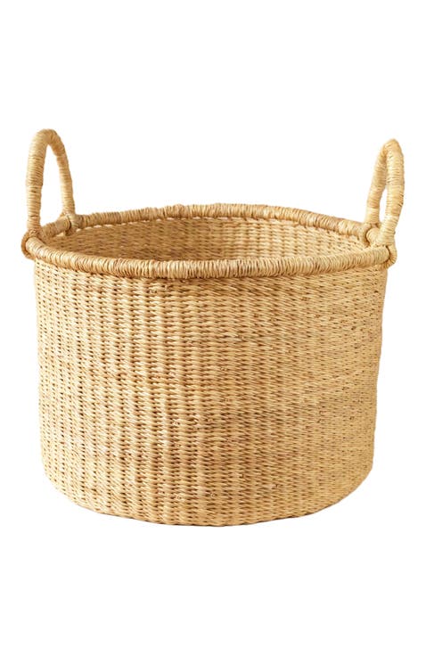 Bolga Floor Basket with Handles