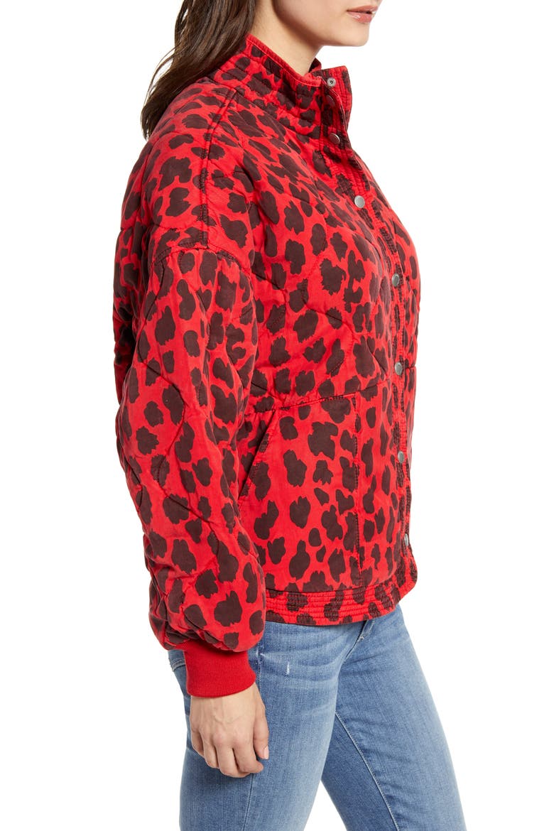 Leopard Print Quilted Jacket, Alternate, color, FIERCE