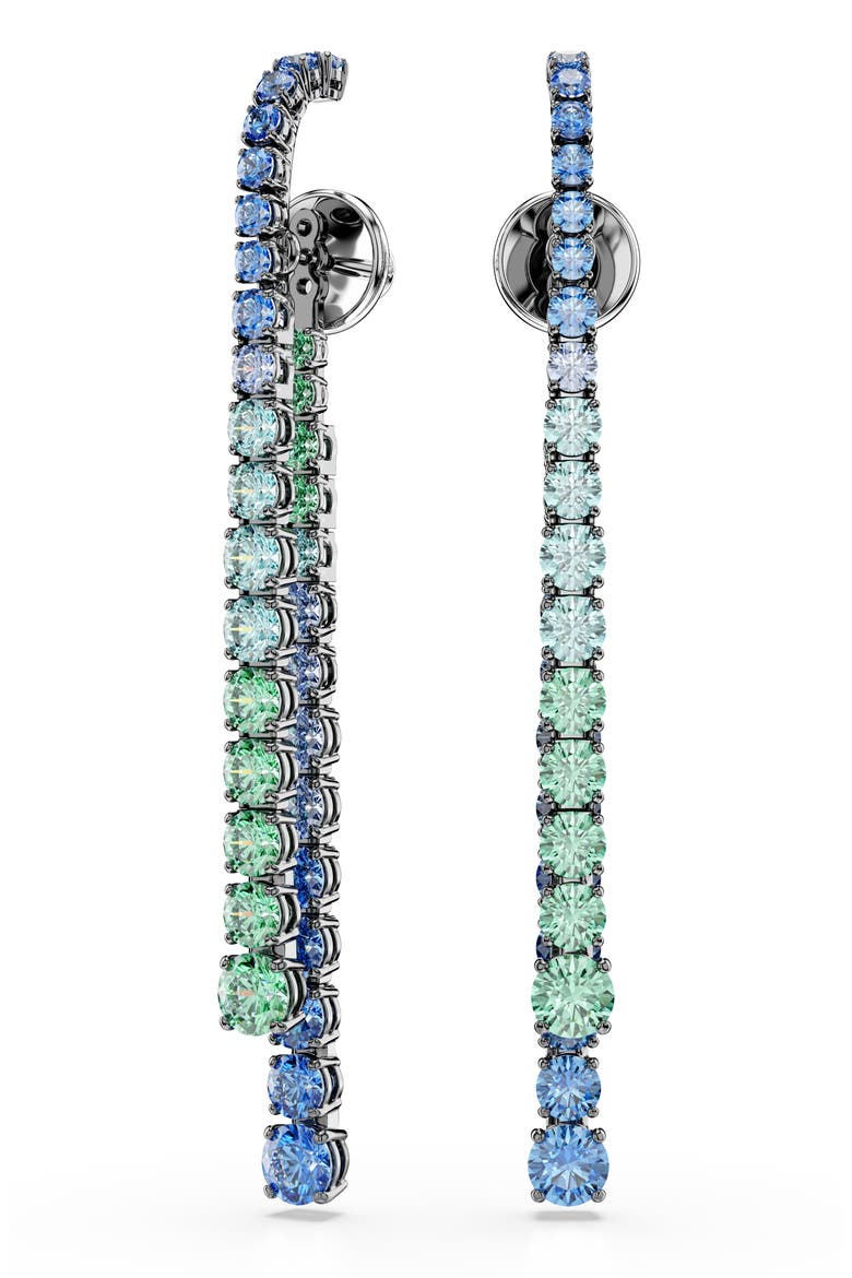 Matrix Crystal Linear Drop Earrings, Main, color, SILVER/ MULTI