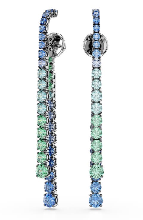 Matrix Crystal Linear Drop Earrings