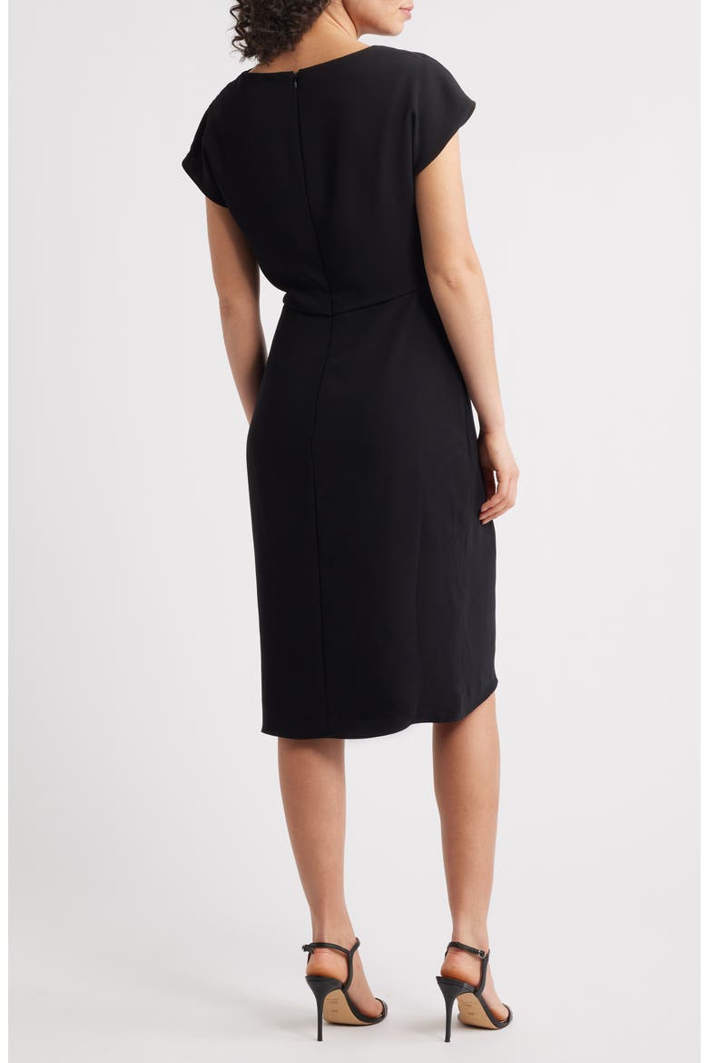 Cowl Neck Tulip Cocktail Dress, Alternate, color, BLACK