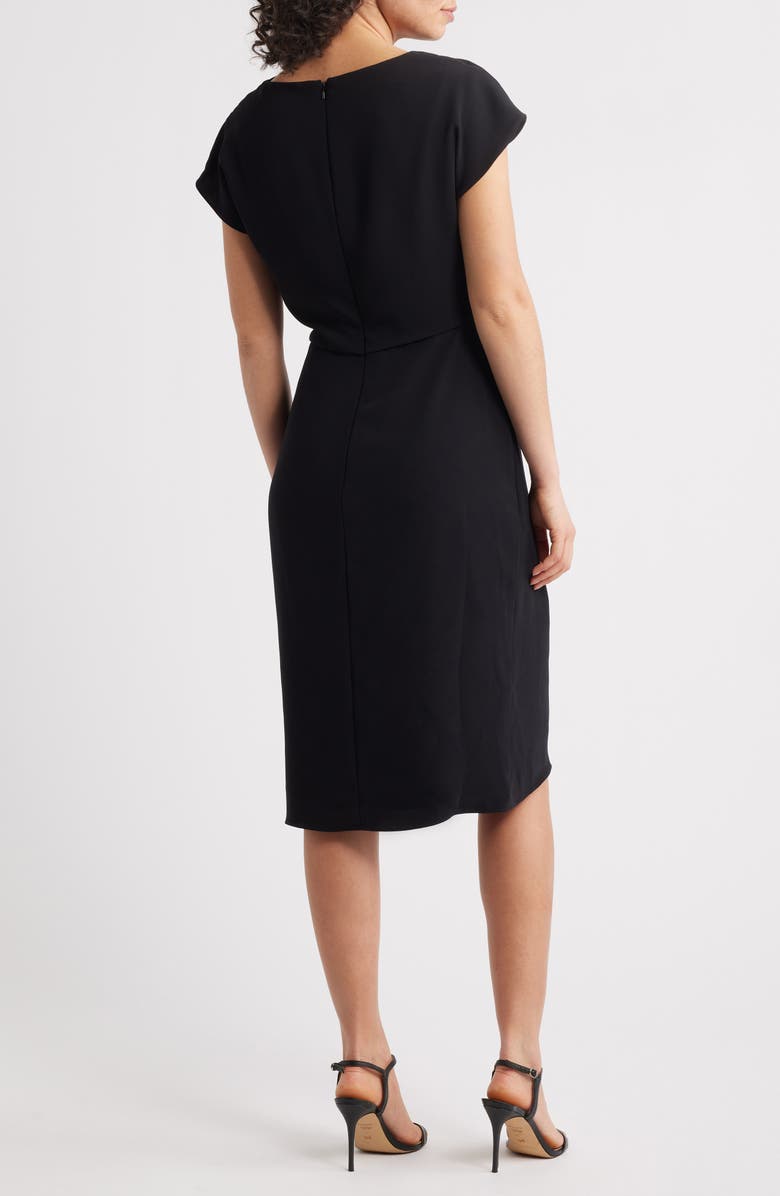 Amsale Cowl Neck Tulip Cocktail Dress, Alternate, color, Black