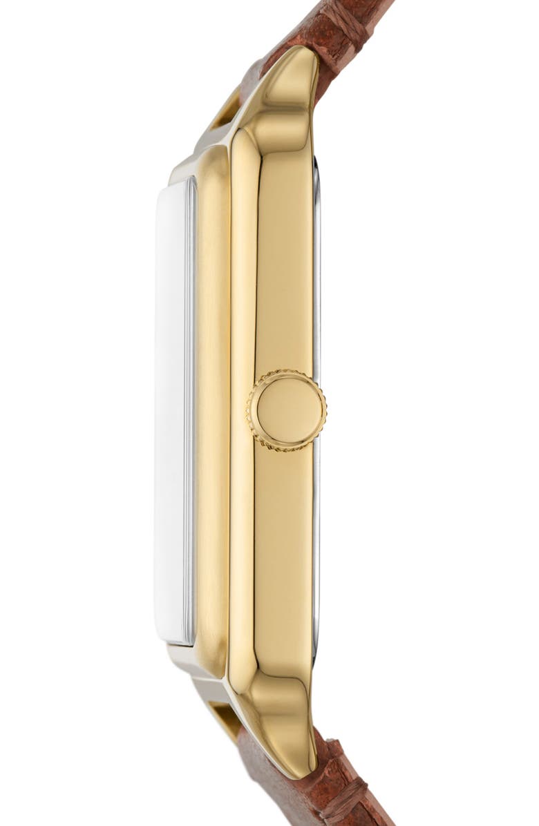 Fossil Raquel Leather Strap Watch, 26mm, Alternate, color, Brown