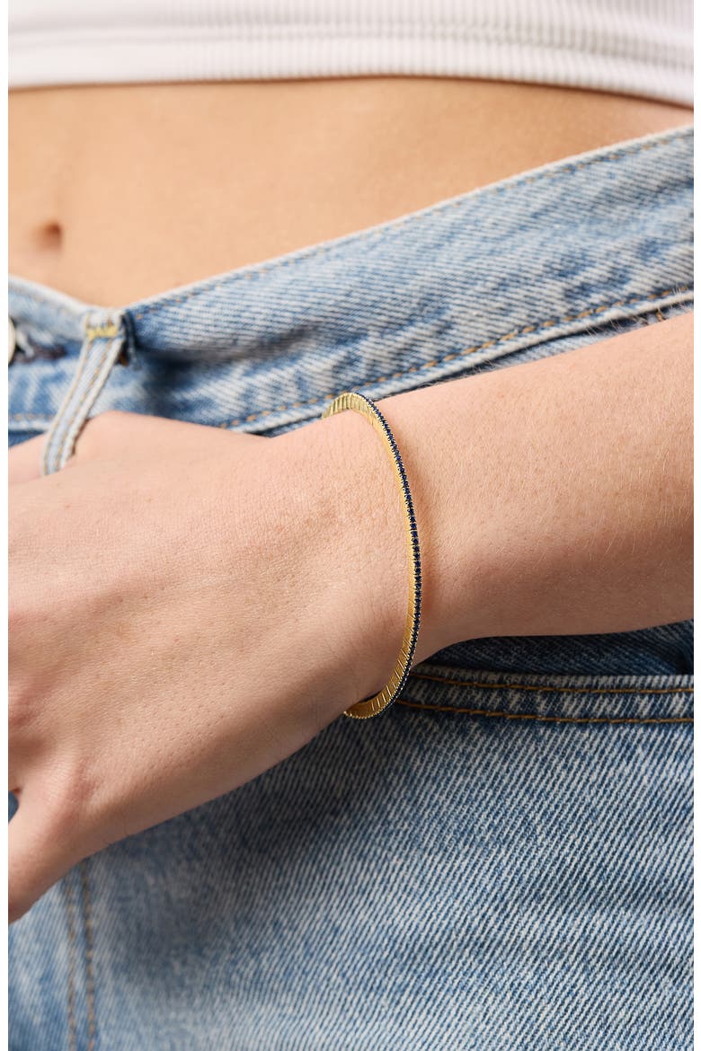 18K Gold El Mar Gemstone Stretch Bracelet (Online Trunk Show), Alternate, color, 18K YELLOW GOLD/ SAPPHIRE
