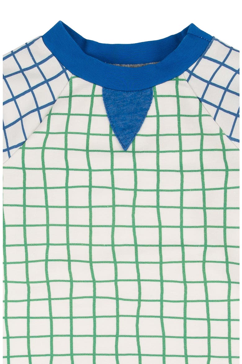 Iggy Grid Print Short Sleeve Sweatshirt, Alternate, color, CREME