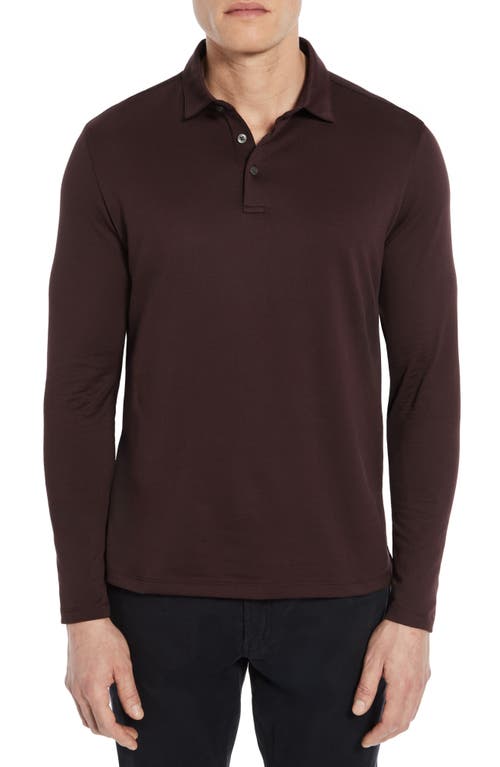 Robert Barakett Luciano Long Sleeve Twill Polo In Red