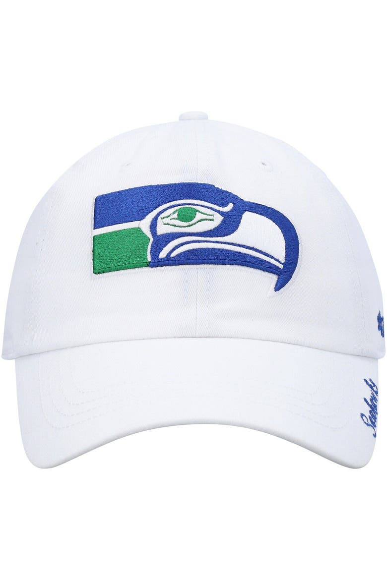 Women's '47 White Seattle Seahawks Miata Clean Up Legacy Adjustable Hat, Alternate, color, White