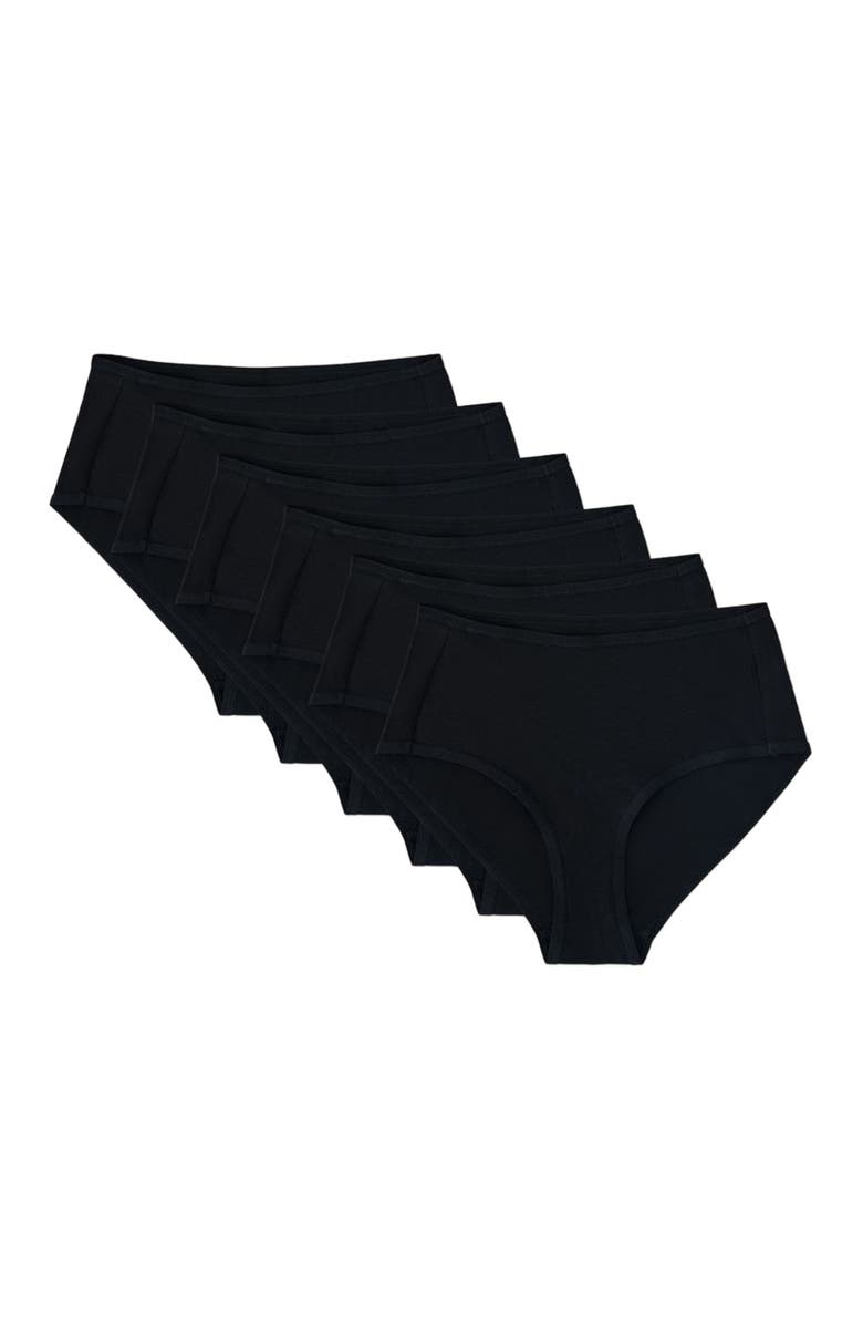 Pact Organic Cotton Everyday High Cut Brief 6-Pack, Alternate, color, 