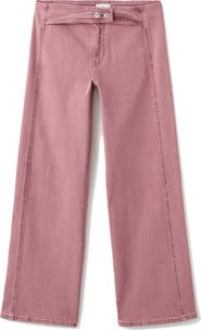 MANGO TEEN Belted Low Rise Straight Leg Jeans