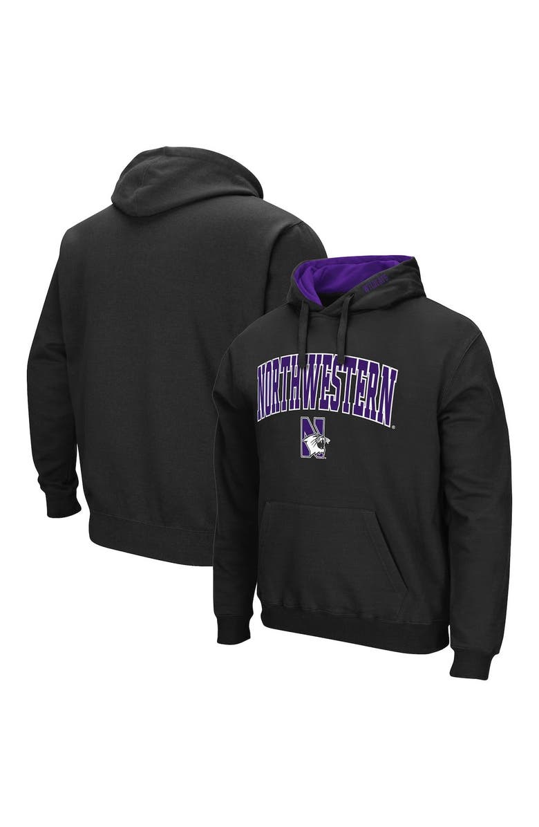 COLOSSEUM Men's Colosseum Black Northwestern Wildcats Arch & Logo 3.0 Pullover Hoodie, Main, color, Black