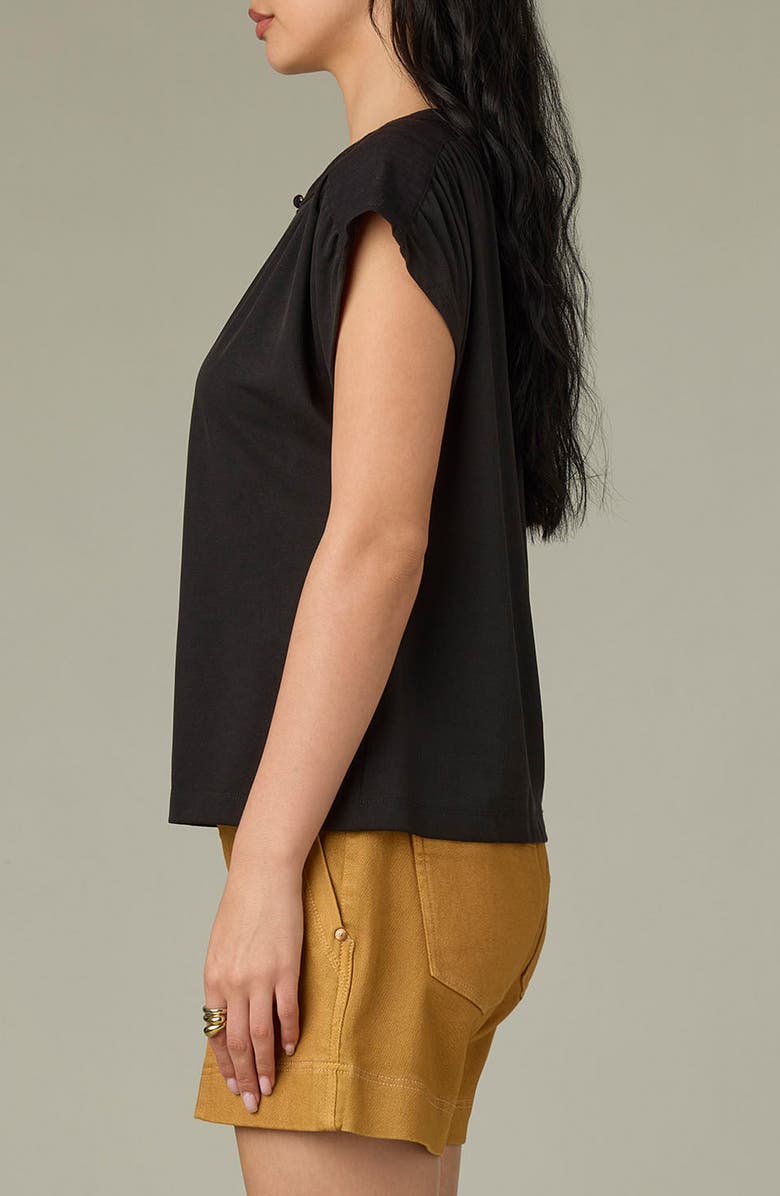 Wit & Wisdom Mixed Media Knit Top, Alternate, color, Black