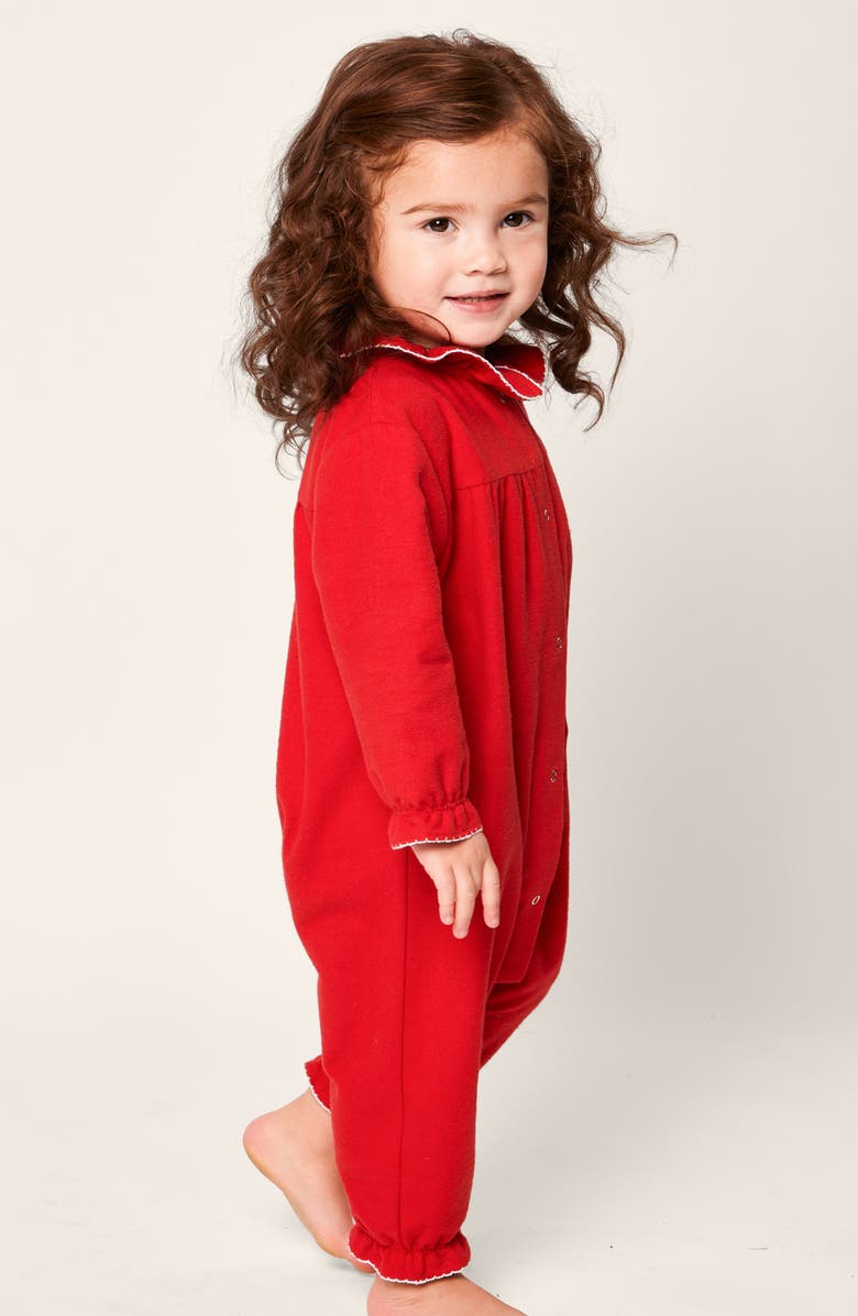 Petite Plume Madeline Brushed One-Piece Flannel Pajamas, Alternate, color,