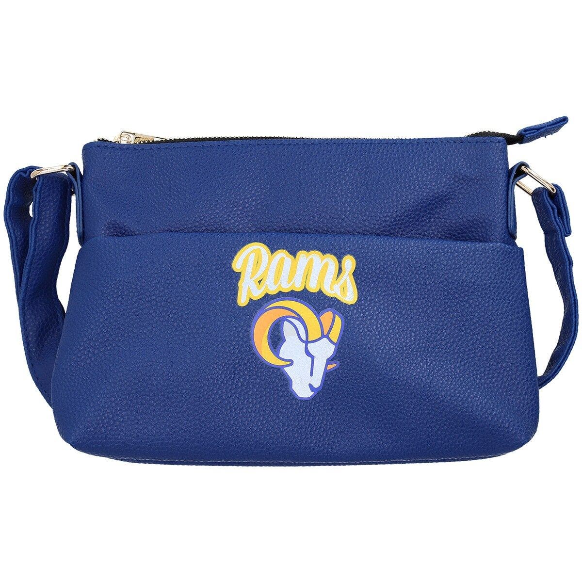 FOCO Women's FOCO Los Angeles Rams Logo Script Crossbody Handbag, Main, color, Royal
