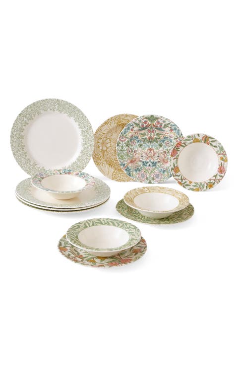 Morris & Co 12 Piece Dinnerware Set, Service for 4