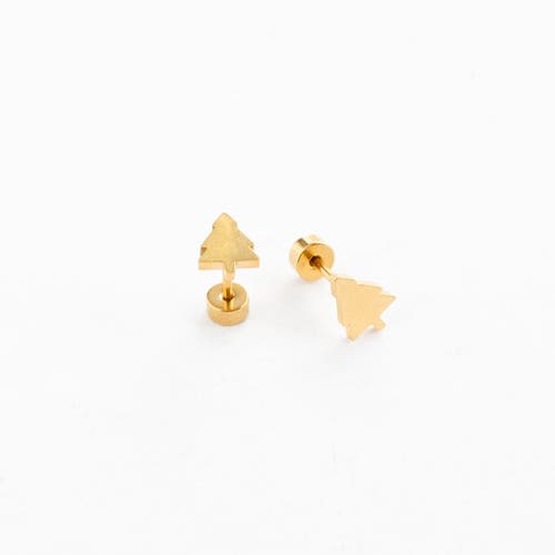 Pip Pop Christmas Tree Stud Earrings In Gold