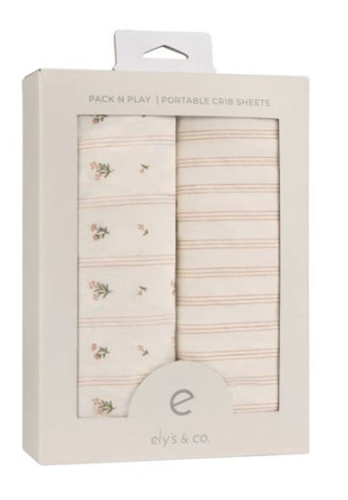 Mini Crib Sheet Baby Fitted Pack N Play In Linear Floral