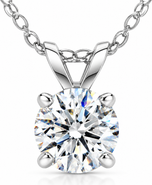 Bliss Diamond 1 1/4ct Lab Grown Diamond Round Solitaire Pendant 14k Gold Necklace