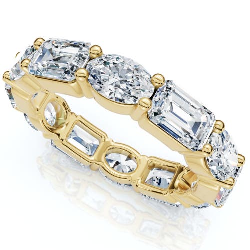 Bliss Diamond 6 1/2ct Oval & Emerald Diamond Eternity Ring 14k Gold Or Platinum Lab Grown In 14k White Gold