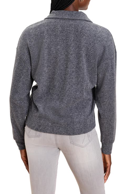 Cozy Cable Button Placket Top
