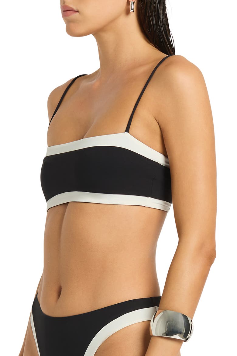 Fosca Reversible Crop Swim Top, Alternate, color, BLACK / COCONUT