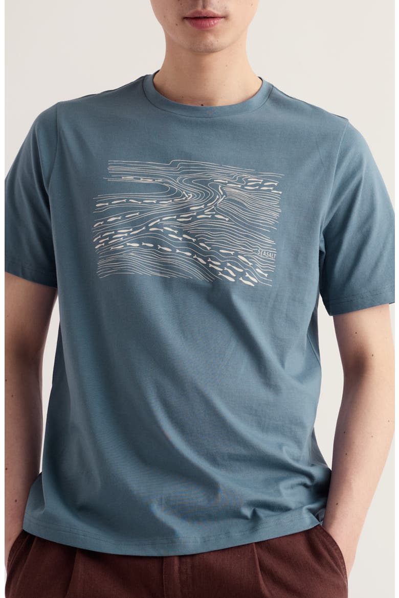 Midwatch Graphic Organic Cotton T-Shirt, Main, color, ESTUARY FISH BLUE SLATE