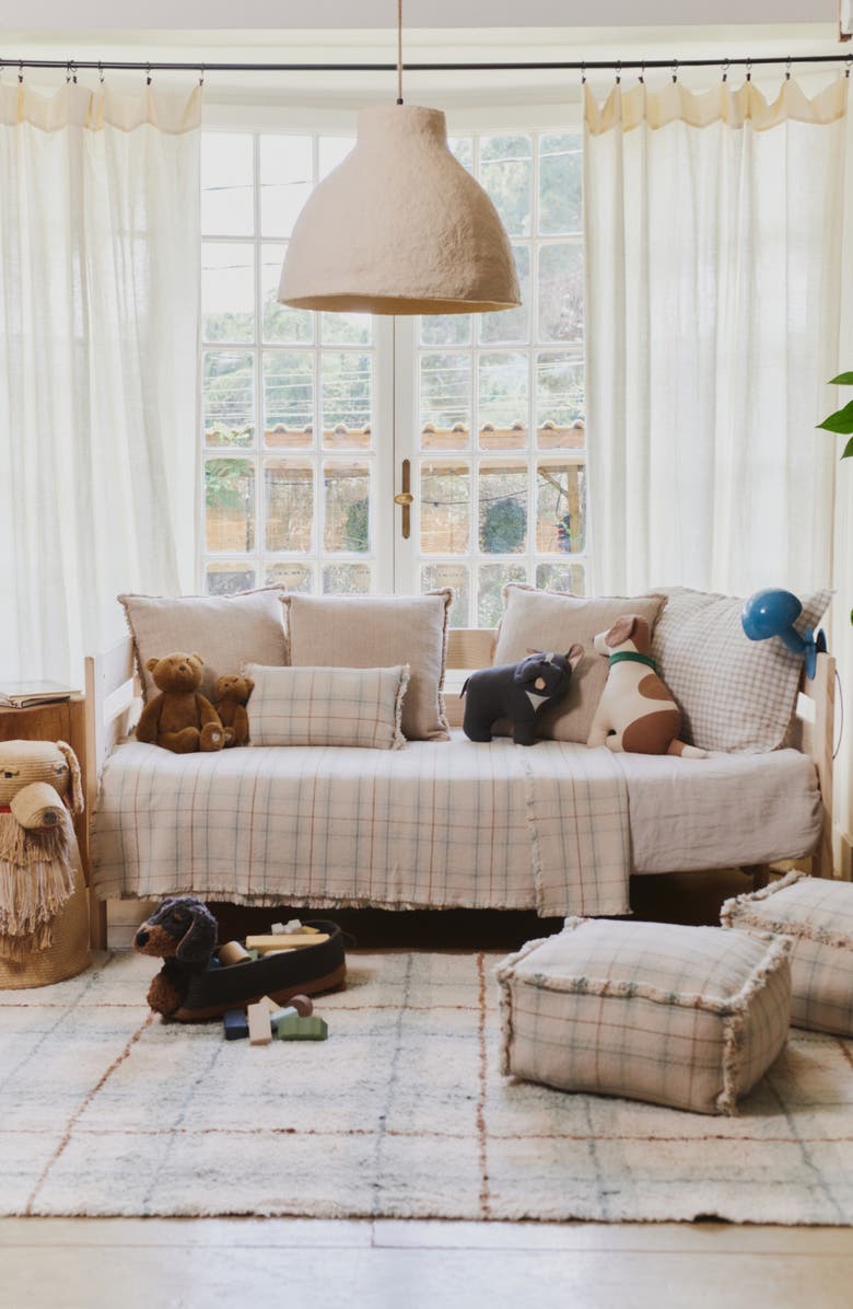 Lorena Canals Tartan Throw Blanket, Alternate, color, Blue Sage Natural