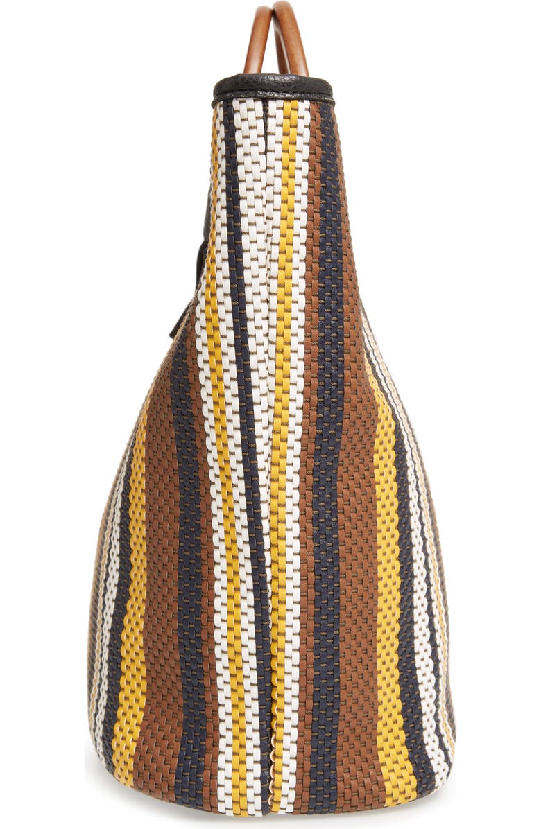 Sondra Roberts Stripe Woven Wood Handle Tote, Alternate, color,