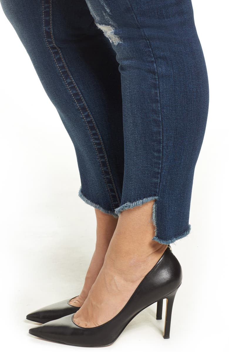 Seven7 Distressed Slant Raw Hem Skinny Jeans, Alternate, color, Howland