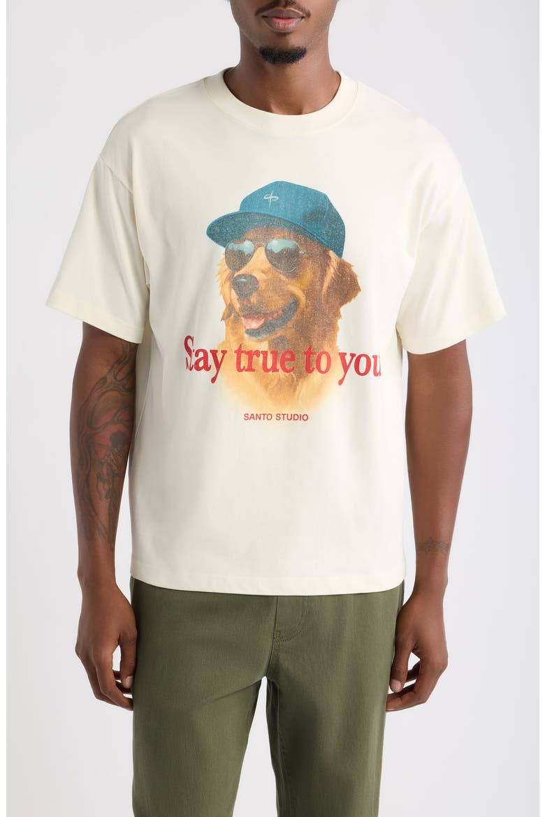Stay True Graphic T-Shirt, Main, color, IVORY