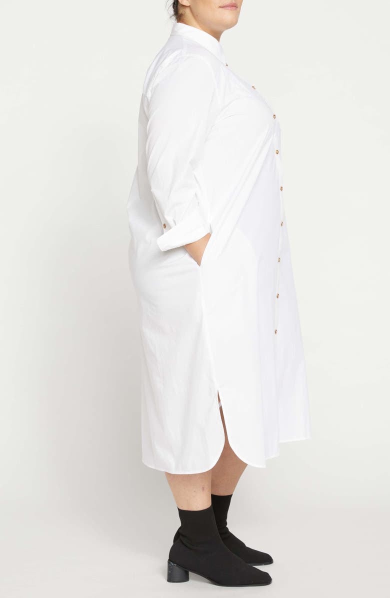 Universal Standard Odeon Stretch Poplin Shirtdress, Alternate, color, White