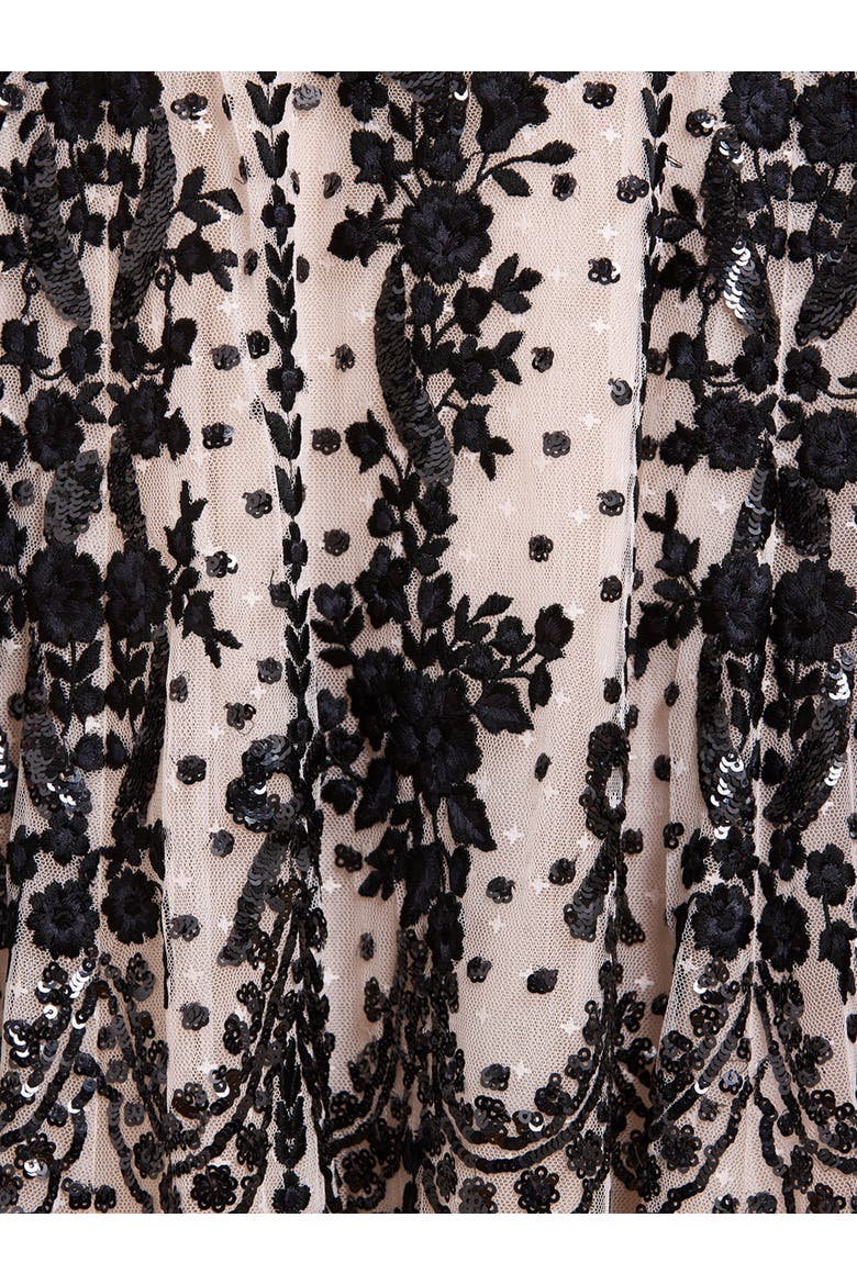 Adeline Round Neck Maxi Dress, Alternate, color, Cream/Graphite