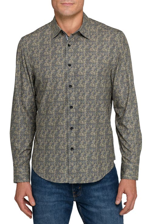 Ornate Print Woven Long Sleeve Basic