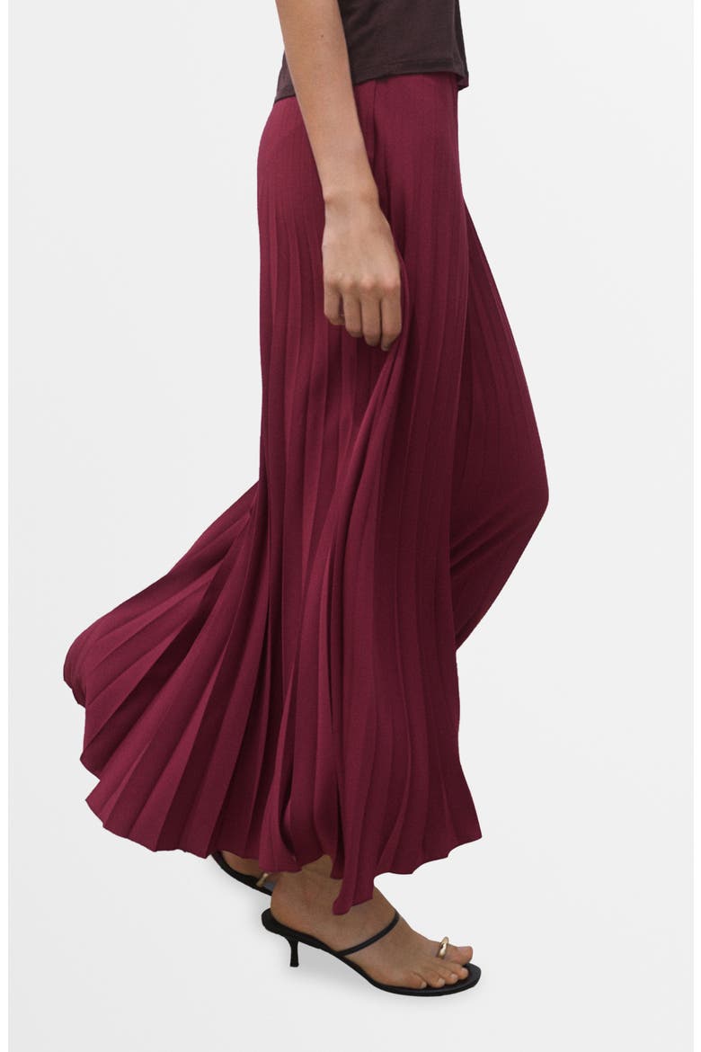 Pleat Midi Skirt, Alternate, color, BURGUNDY