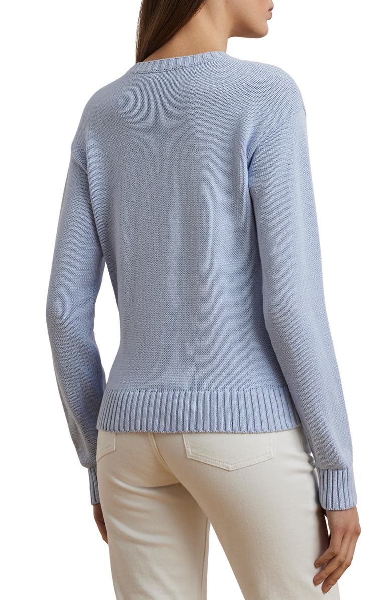 Lauren Ralph Lauren Floral Logo Combed Cotton Sweater, Alternate, color, 