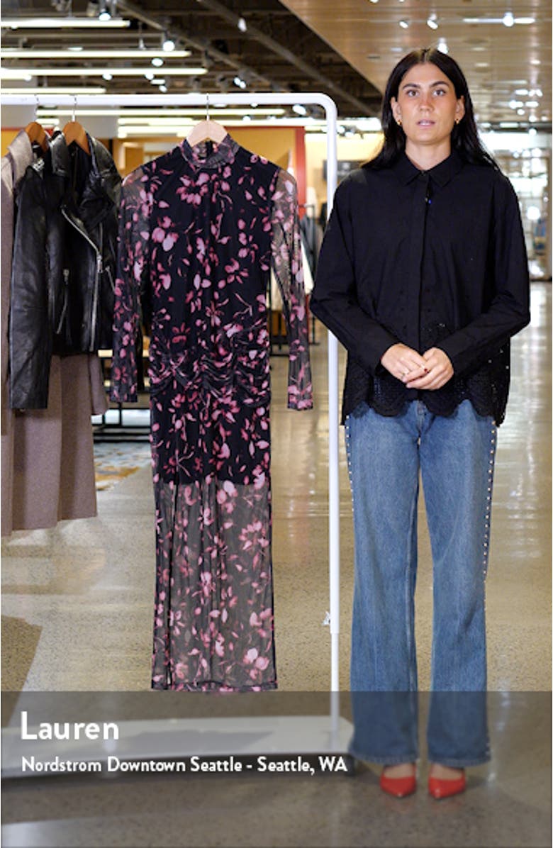 Floral Print Long Sleeve Dress, sales video thumbnail