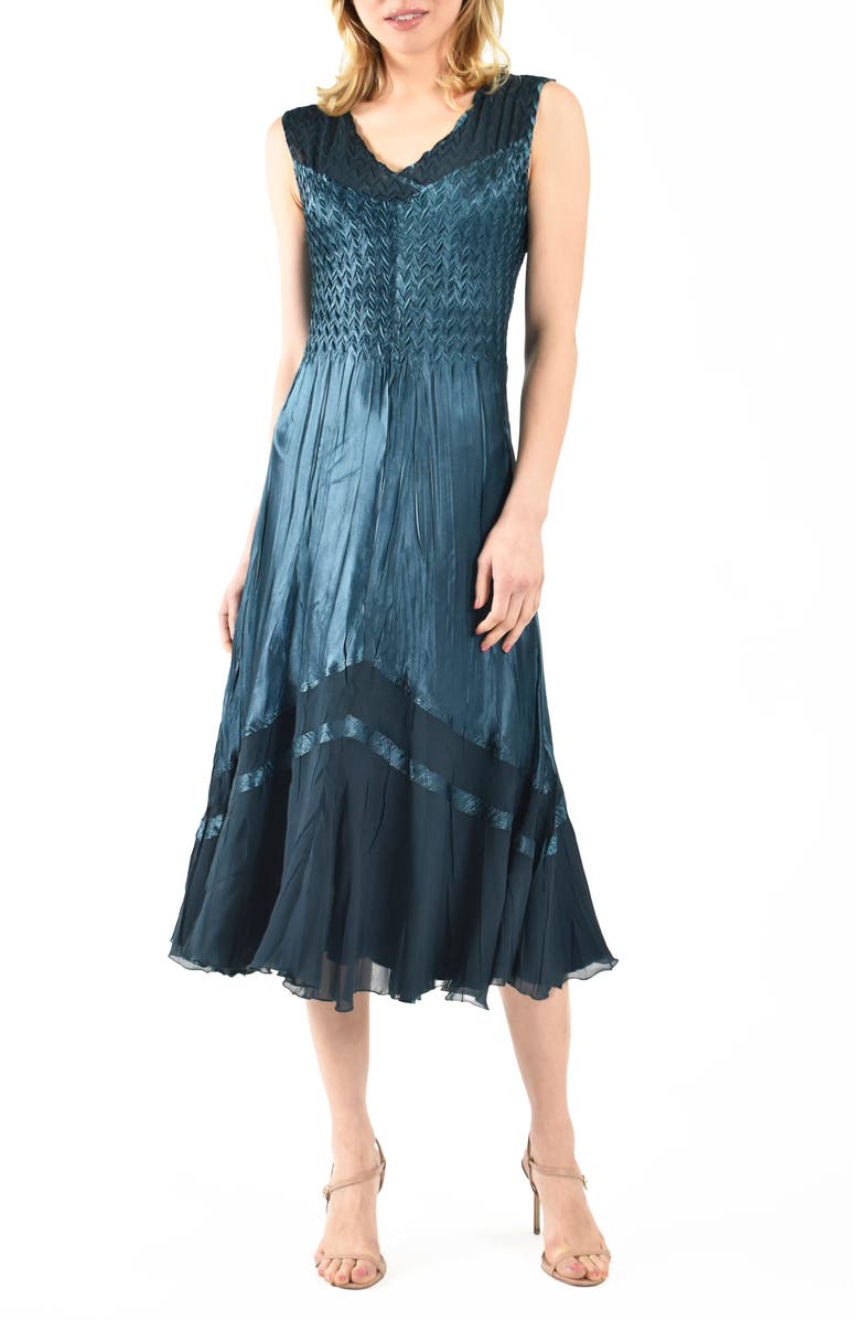 Komarov Charmeuse & Chiffon Dress with Jacket, Alternate, color,