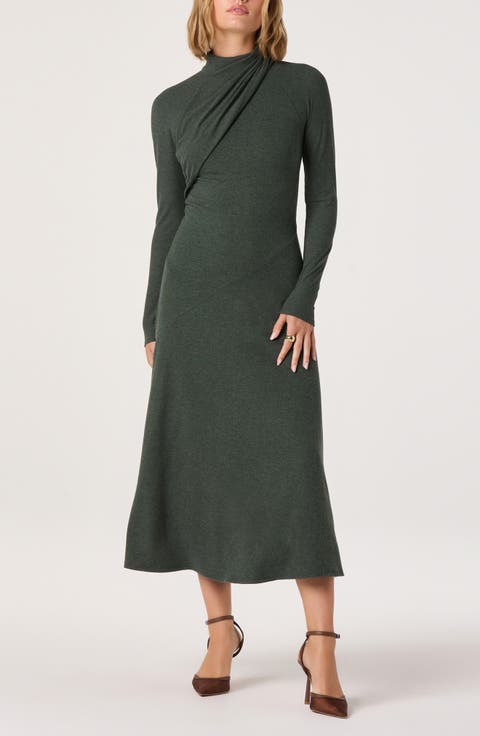 Long Sleeve Mock Neck Dress