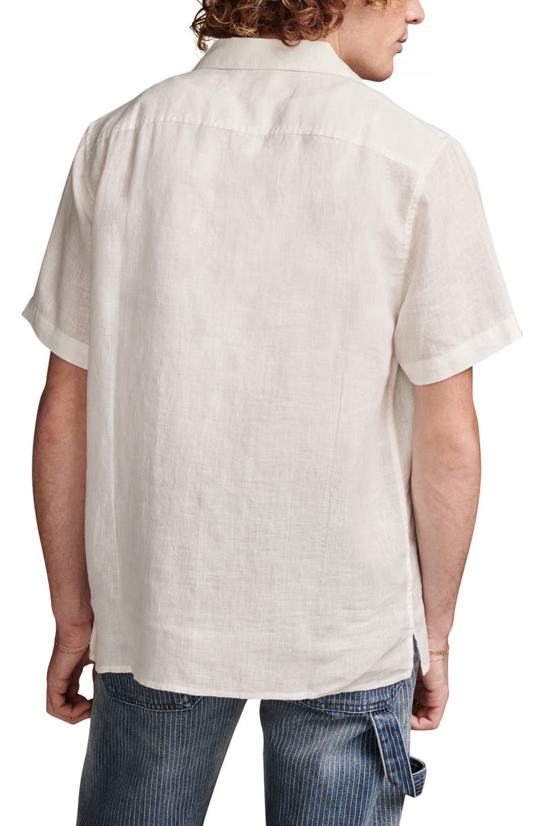 Lucky Brand Solid Linen Camp Shirt, Alternate, color, 