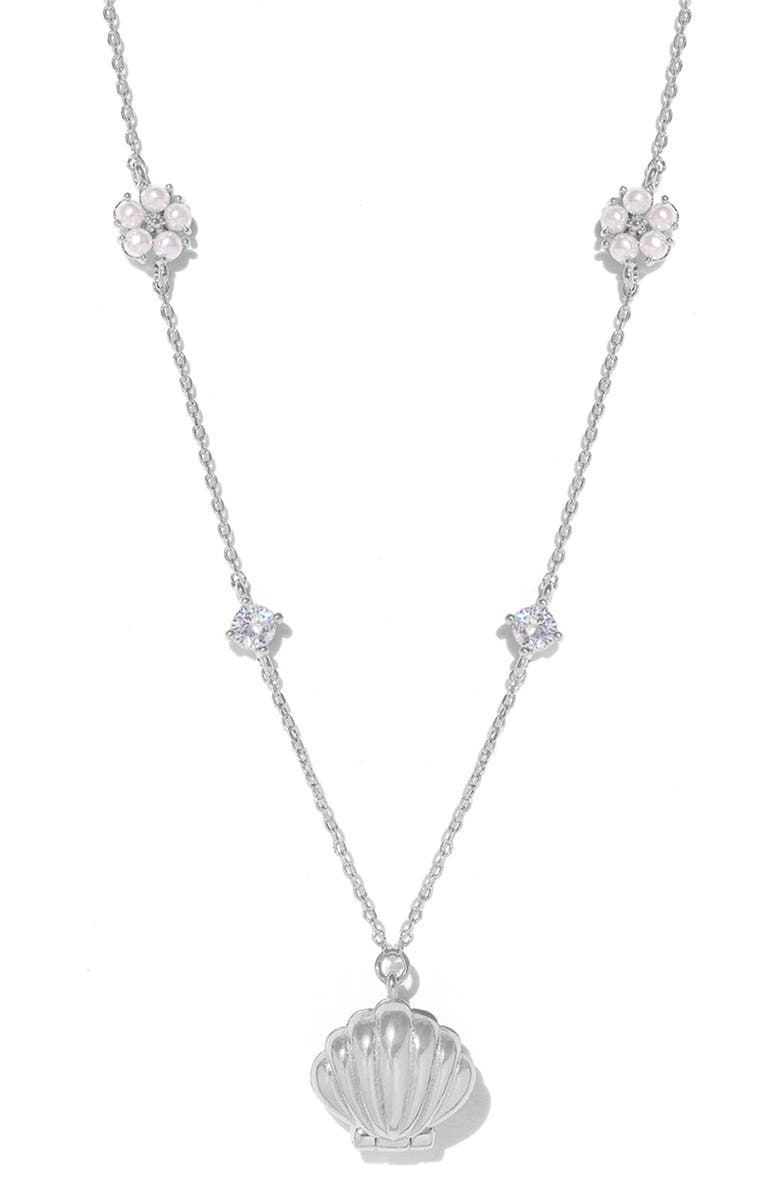 Girls Crew Shell Pendant Necklace, Main, color, Silver