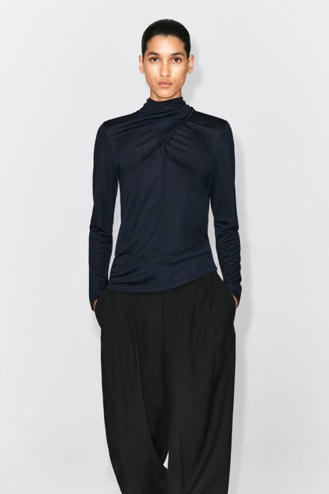 Fluid Scarf-Detail Top