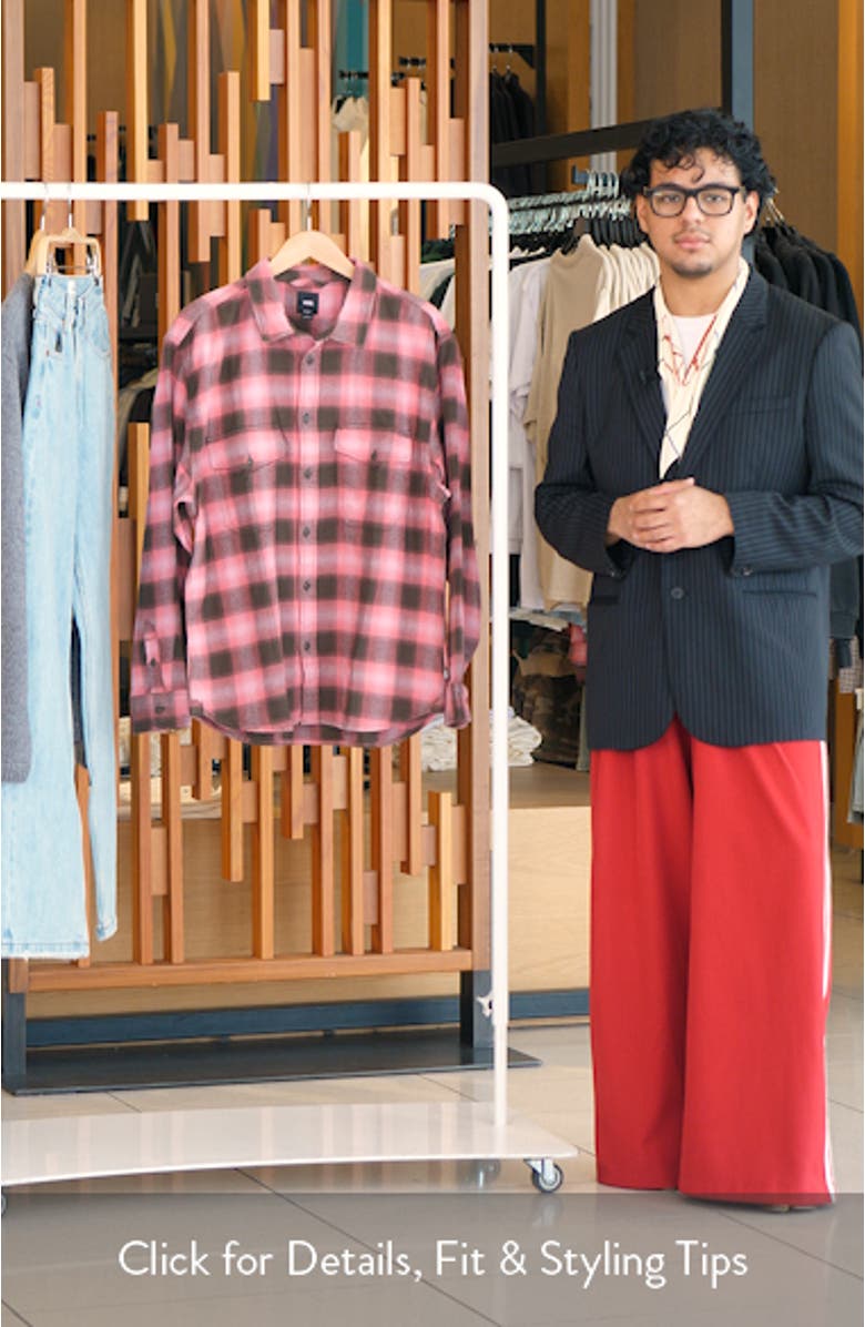 Bixby Ombre Check Cotton Flannel Button-Up Shirt, sales video thumbnail