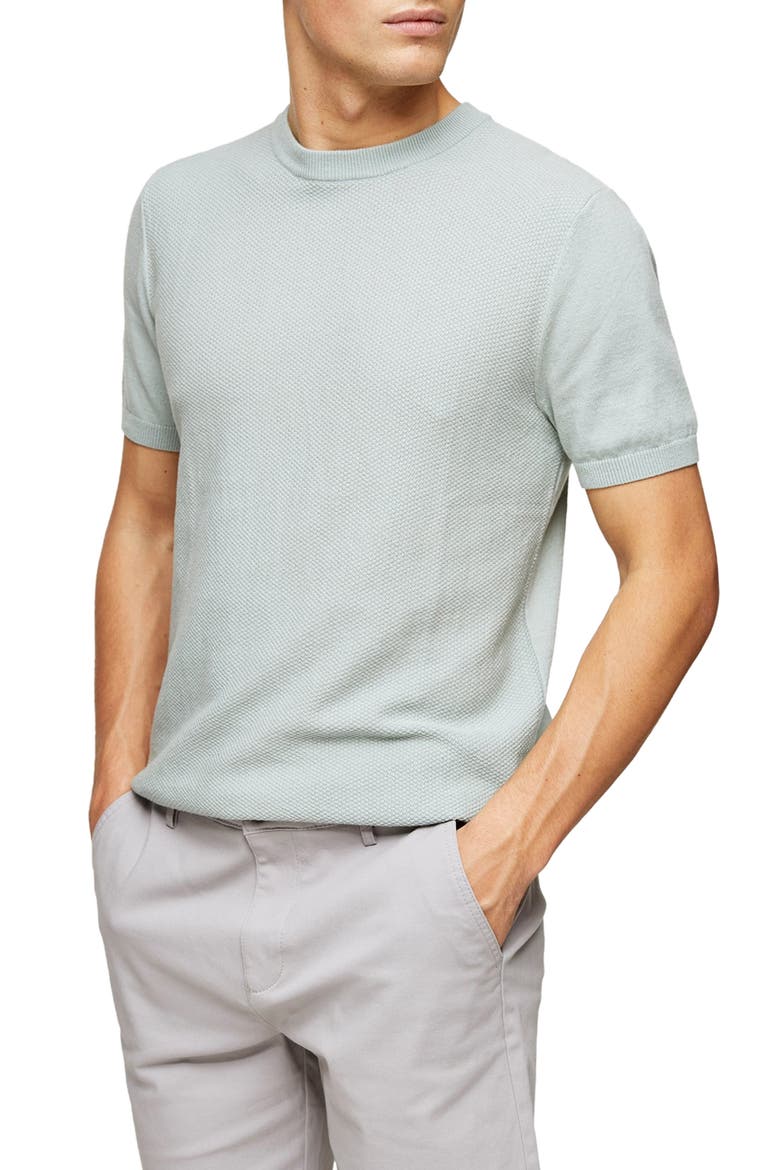 Sweater Knit T-Shirt, Main, color, GREEN