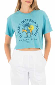 Burro Boxy Crop Cotton Graphic T-Shirt