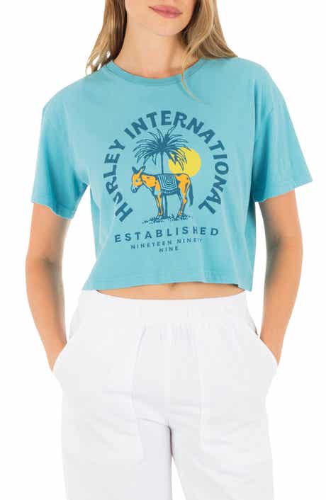 Burro Boxy Crop Cotton Graphic T-Shirt