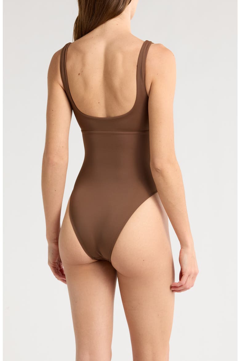 Phoebe Surplice One-Piece Swimsuit, Alternate, color, CHESTNUT BROWN