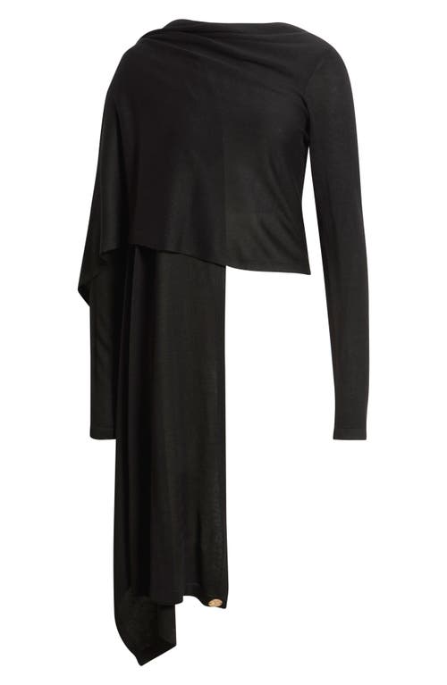 Dai Moda Cat Wrap Sweater Shawl In Black