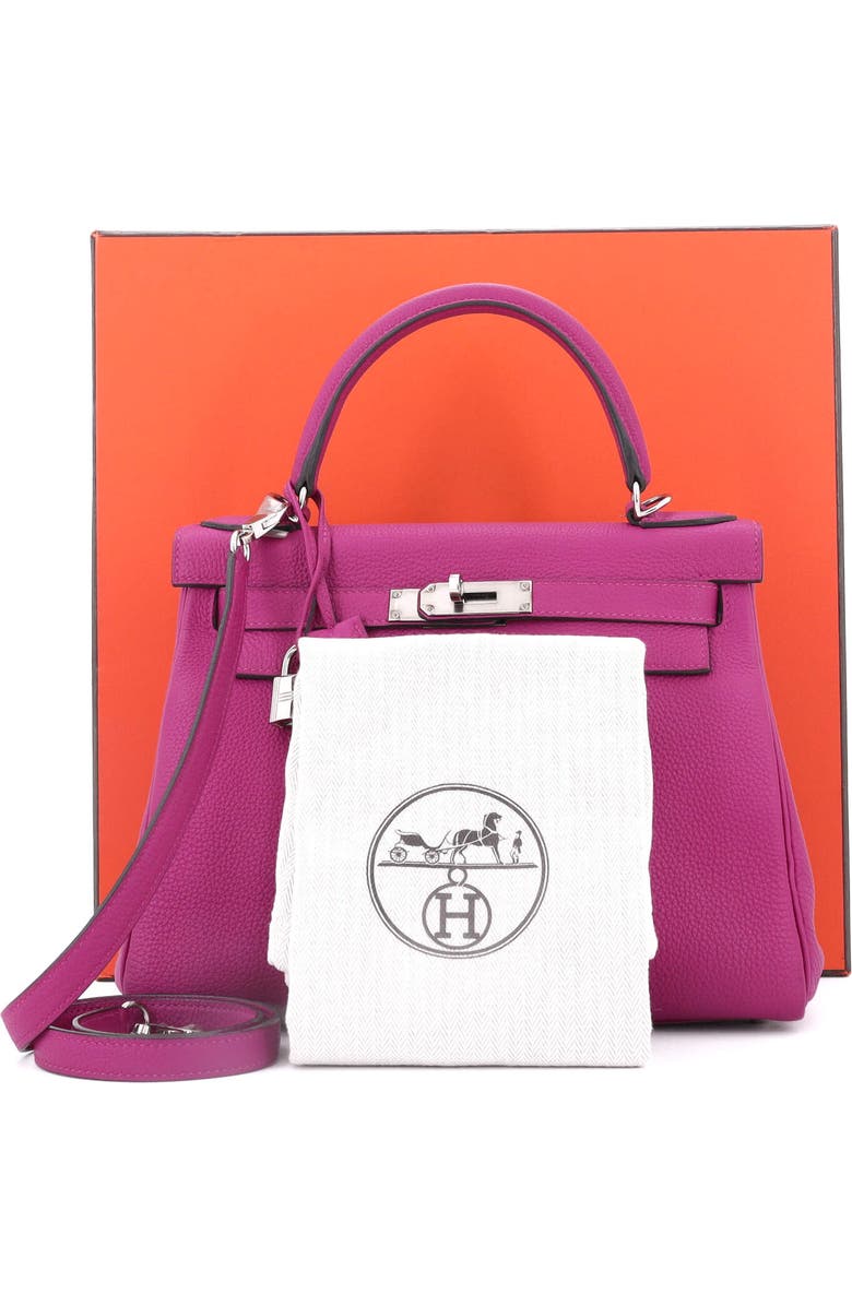 Pre-Owned Hermes Kelly Handbag Pink Togo with Palladium Hardware 28, Alternate, color, Rose Pourpre