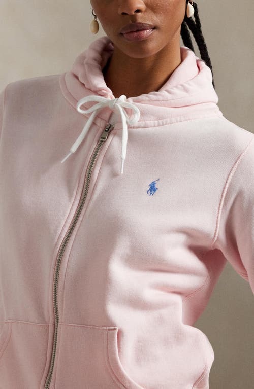 Shop Polo Ralph Lauren Full Zip Fleece Hoodie In Pink Sand